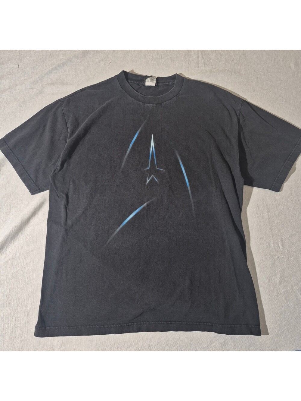 2009 Star Trek XL XLarge Faded Logo Black graphic T-shirt